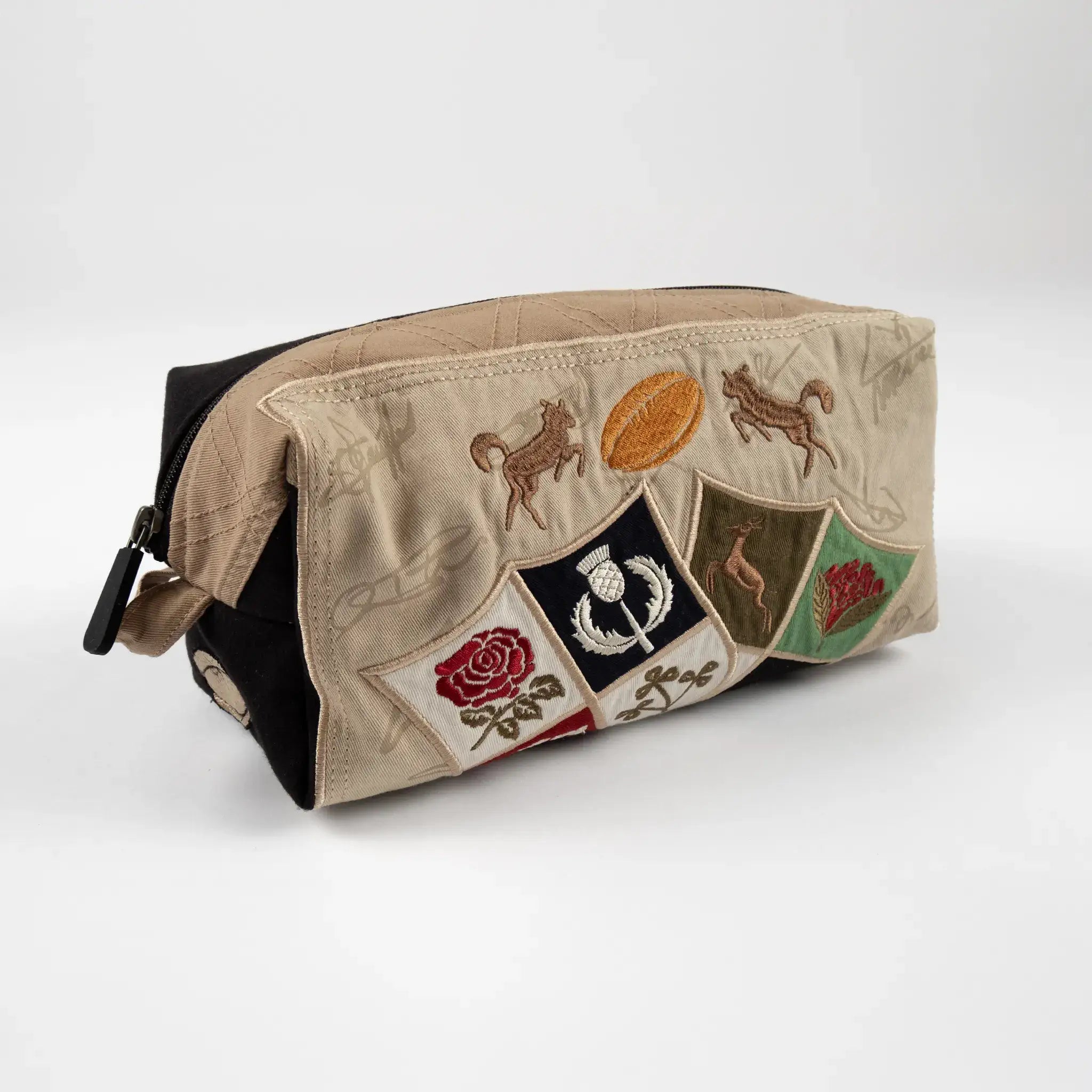Pochette de voyage multi-usage bicolore beige/noir - BARBARIANS