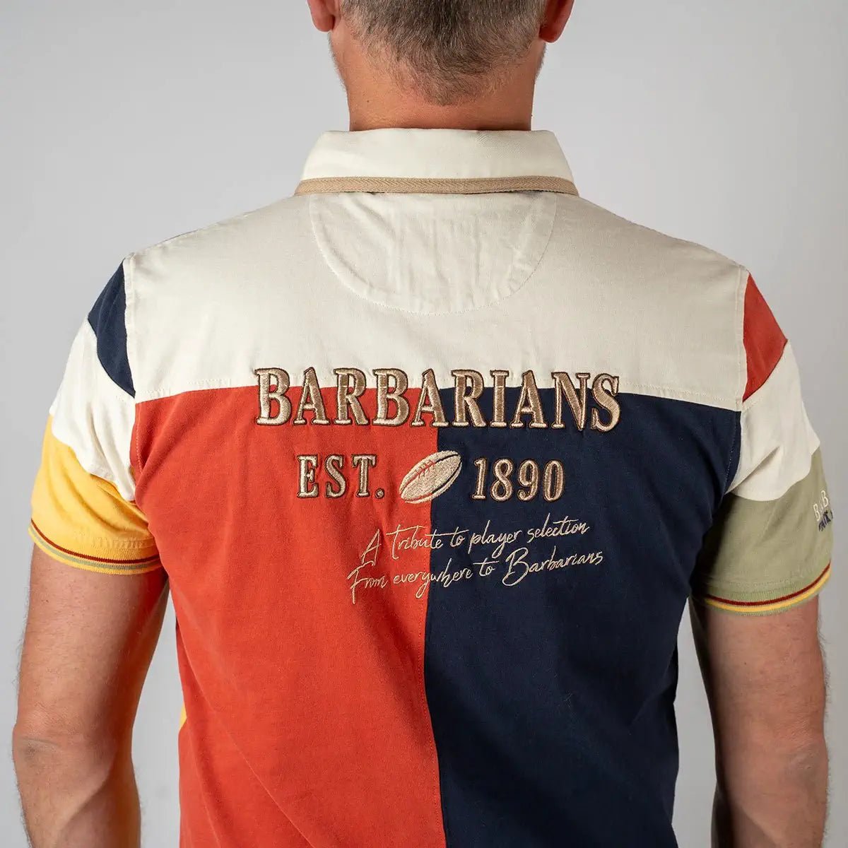 Polo Barbarians multicolore à manches courtes (vue de dos)