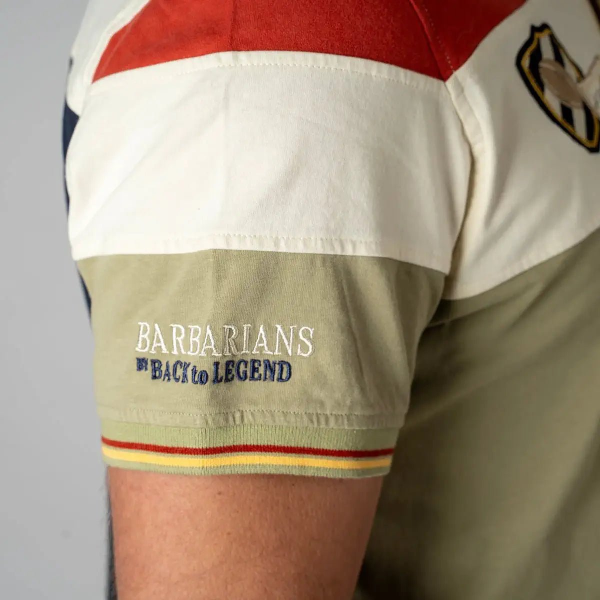 Polo Barbarians multicolore à manches courtes (zoom épaule droite)