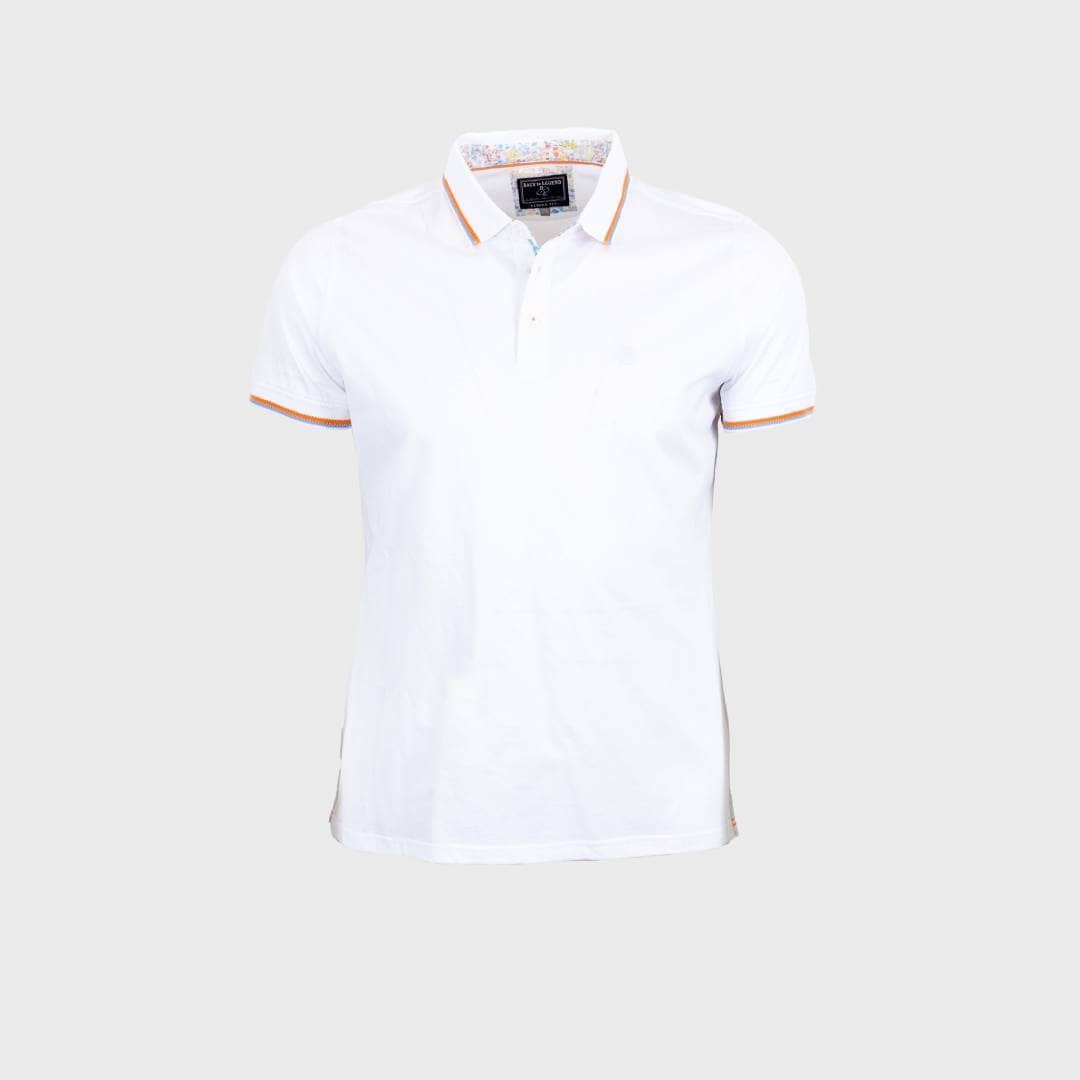 Polo blanc mercerisé pour Homme - BACK TO LEGEND