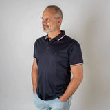 Polo Homme bleu marine mercerisé BACK to LEGEND