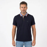 Polo homme BACK TO LEGEND bleu marine toucher peau de pêche