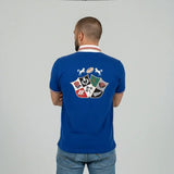 Polo bleu roi Barbarians BACK to LEGEND (vue de dos)