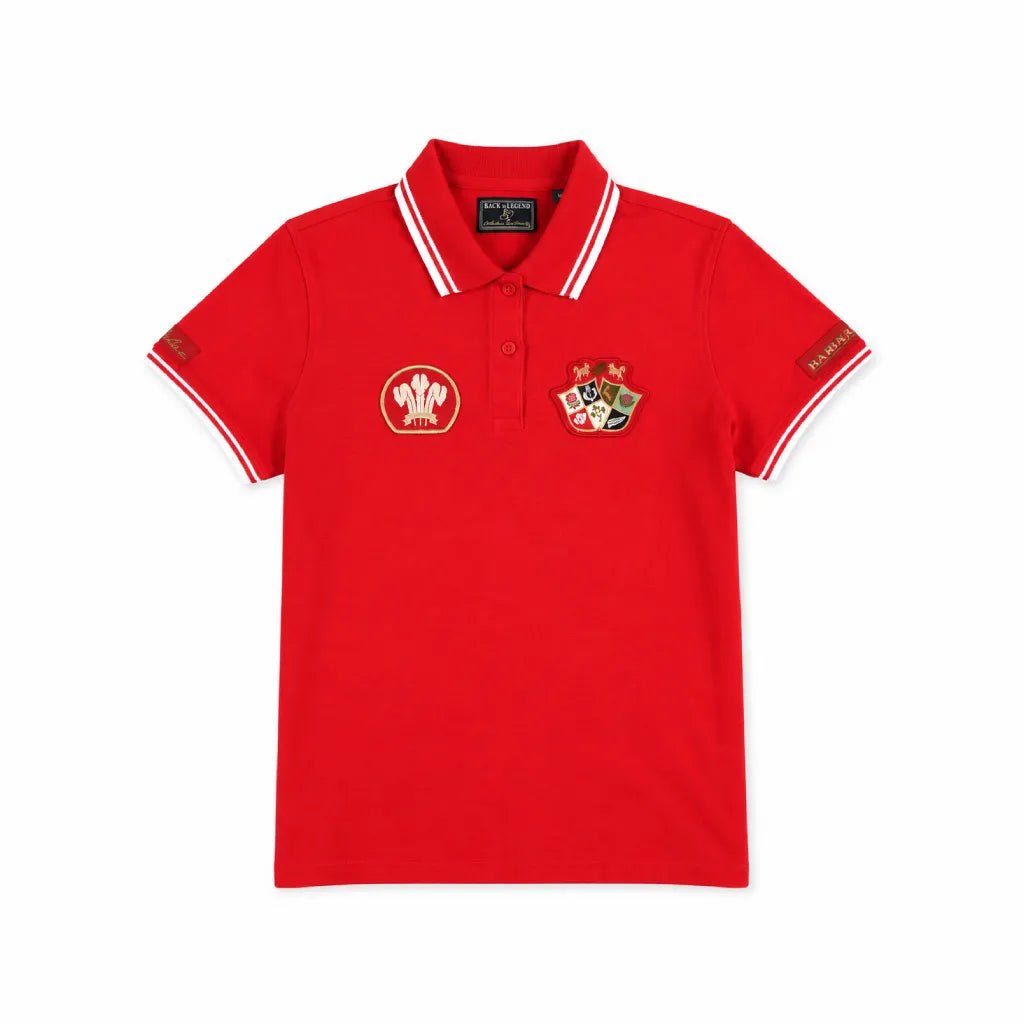 Polo rouge à manches courtes Barbarians pour femme (vue de face)