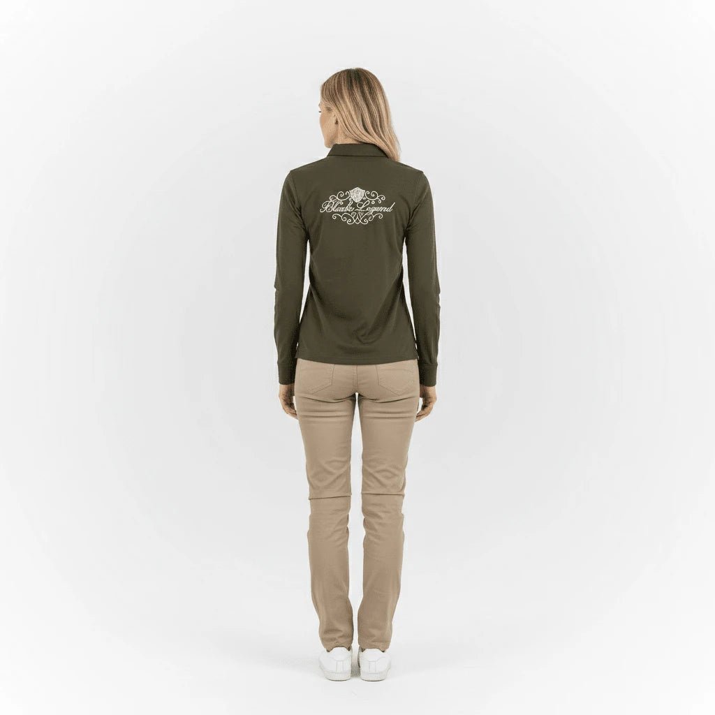 Polo femme vert kaki à manches longues Blacks Legend