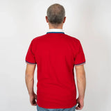 Polo homme rouge 100% coton jersey peau de pêche BACK to LEGEND (vue de dos)