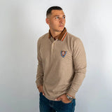 Polo Clubhouse beige chiné à manches longues BACK to LEGEND