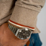 Polo Clubhouse beige chiné à manches longues BACK to LEGEND (zoom sur les bas de manches)