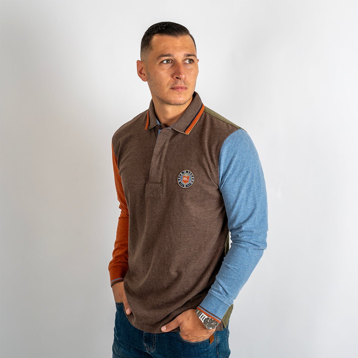 Polo manches longues Clubhouse multicolore BACK to LEGEND