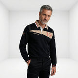 Polo à manches longues noir Barbarians n°10 BACK to LEGEND