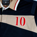 Polo à manches longues noir Barbarians n°10 BACK to LEGEND (zoom poitrine)