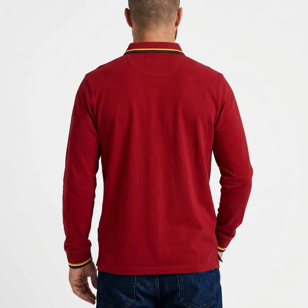 Polo BACK TO LEGEND rouge effet toucher peau de pêche pour hommes