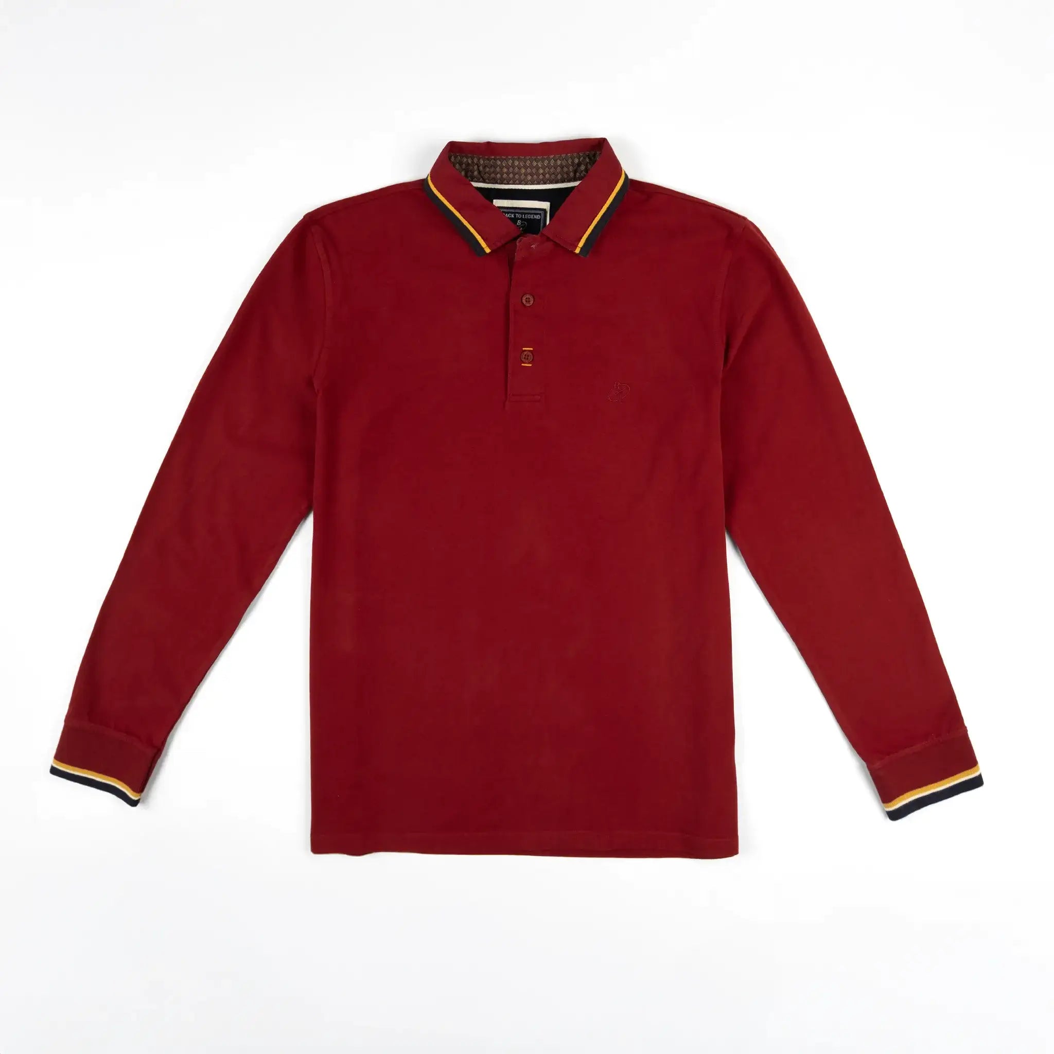 Polo BACK TO LEGEND rouge effet toucher peau de pêche pour hommes (vêtement à plat de face)