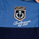 Polo à manches longues tricolore multi-pays Barbarians BACK to LEGEND (zoom baseline manuscrite)