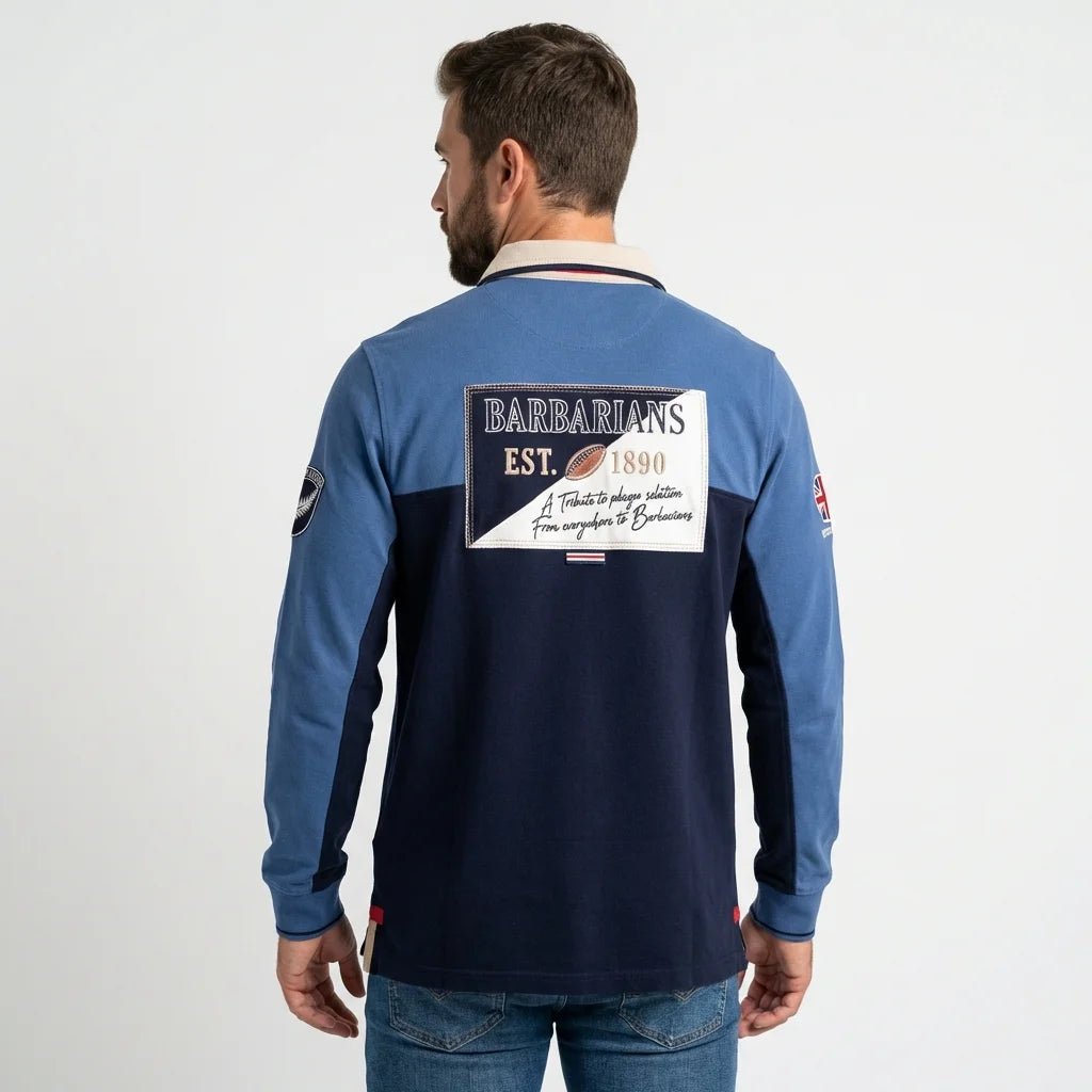 Polo à manches longues tricolore multi-pays Barbarians BACK to LEGEND (vue de dos)