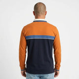 Polo à manches longues homme tricolore toucher peau de pêche BACK TO LEGEND