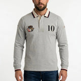 Polo Barbarians n°10 gris finition toucher peau de pêche - BACK TO LEGEND