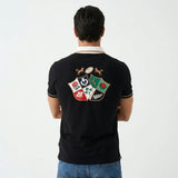 Polo noir brodé Barbarians Blacks Legend