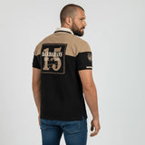 Polo noir et marron Barbarians n°15 - BACK to LEGEND vue de dos)