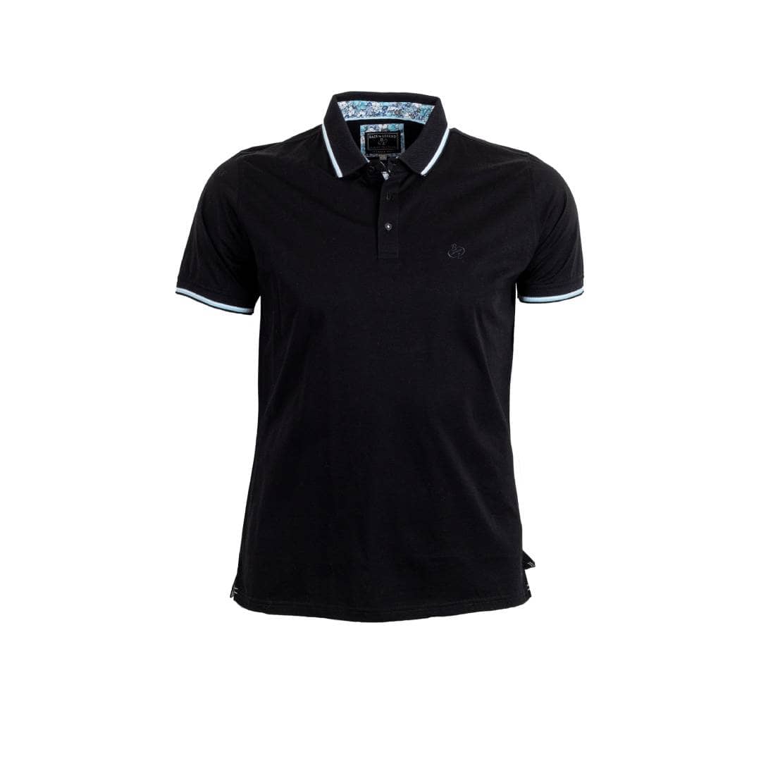 Polo noir mercerisé pour Homme - BACK TO LEGEND