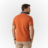 Polo orange col contrasté pour Homme BACK to LEGEND (vue de dos)