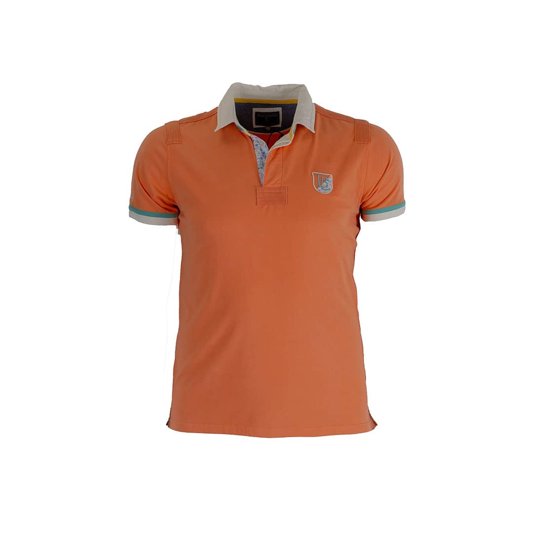 Polo homme orange pâle contrasté BACK to LEGEND