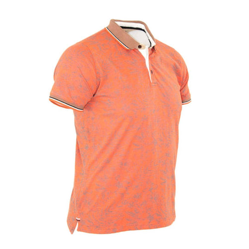 Polo orange imprimé tropical Blacks Legend (Vue de profil)