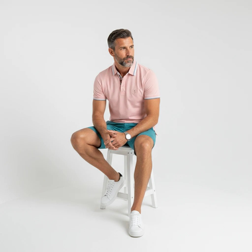 Polo homme rose pâle en jersey élasthanne Blacks Legend