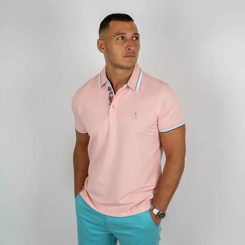 Polo homme rose pâle en jersey élasthanne Blacks Legend