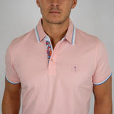 Polo homme rose pâle en jersey élasthanne Blacks Legend (zoom poitrine)