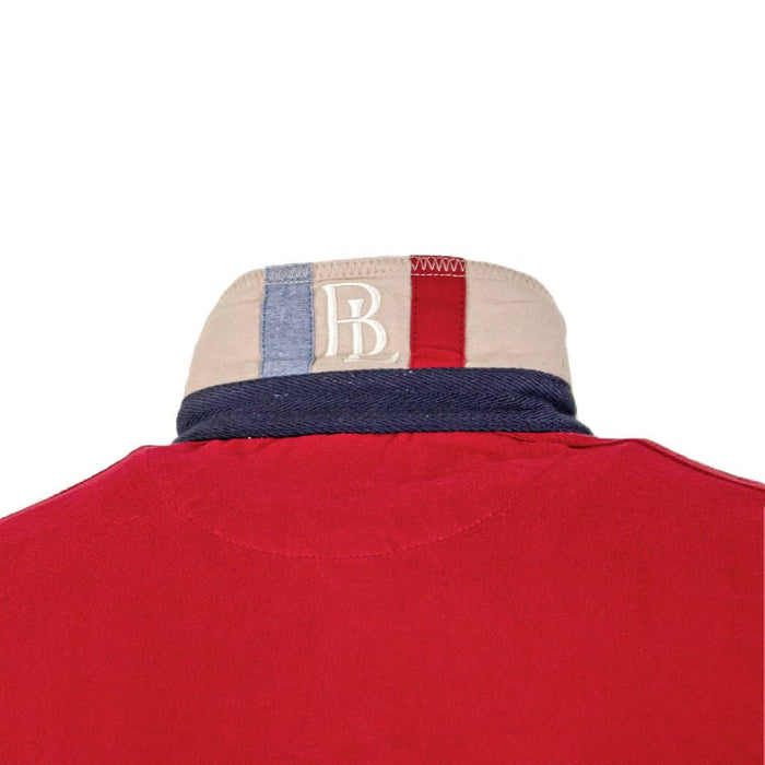 Polo rouge col contrastré Blacks Legend (Vue col bleu, blanc, rouge)
