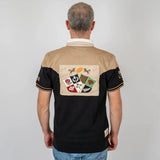 Polo scapulaire beige et noir Barbarians BACK to LEGEND (vue de dos)