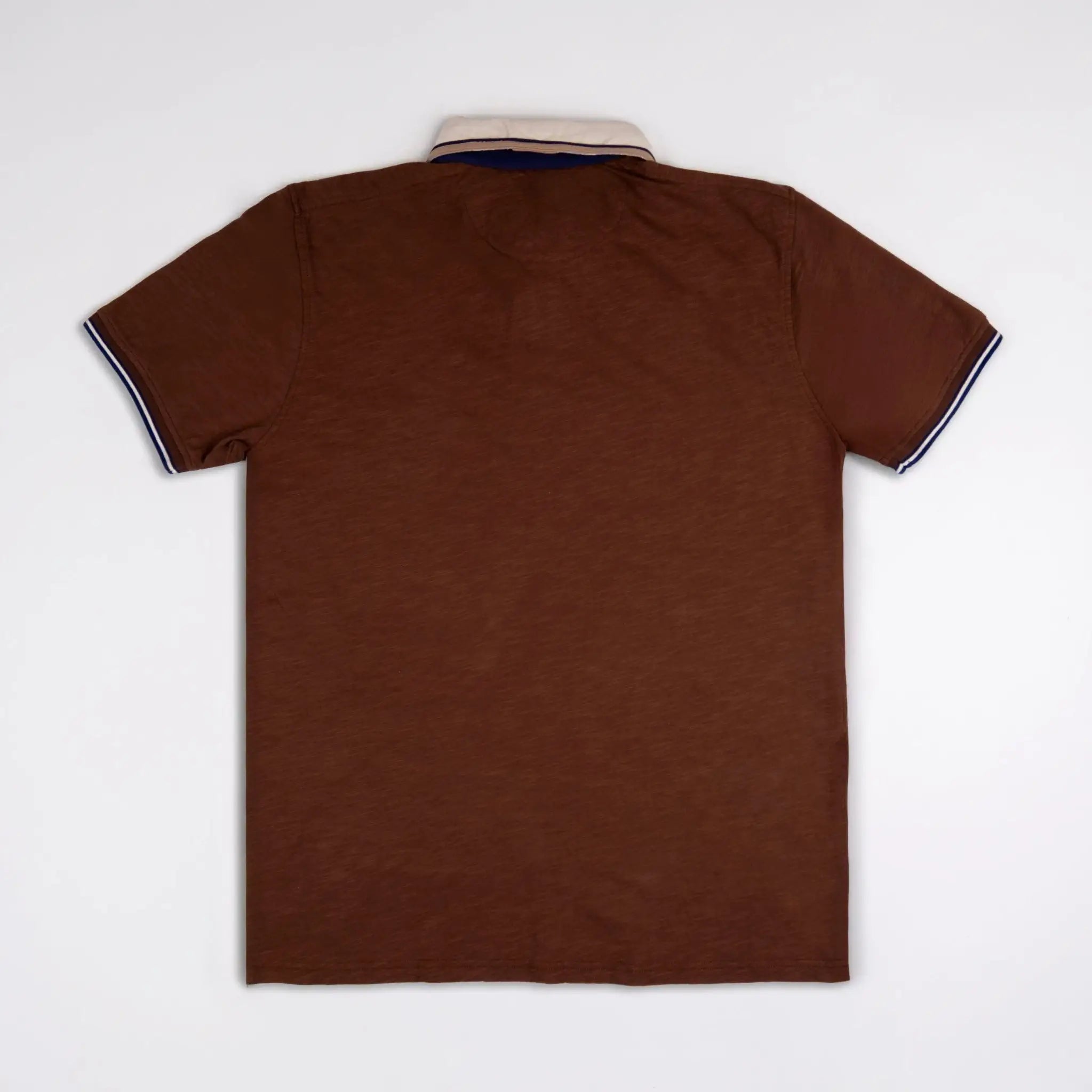 Polo slub marron col contrasté BACK to LEGEND (vue arrière)