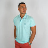 Polo homme turquoise en jersey élasthanne Blacks Legend