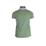 Polo homme vert amande en jersey élasthanne (vue de dos)