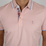 Polo rose pâle élasthanne