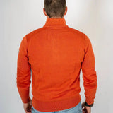 Pull camionneur boutonné orange pour hommes BACK to LEGEND (vue de dos)