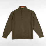 Pull camionneur boutonné kaki pour homme BACK TO LEGEND (vêtement à plat de face)
