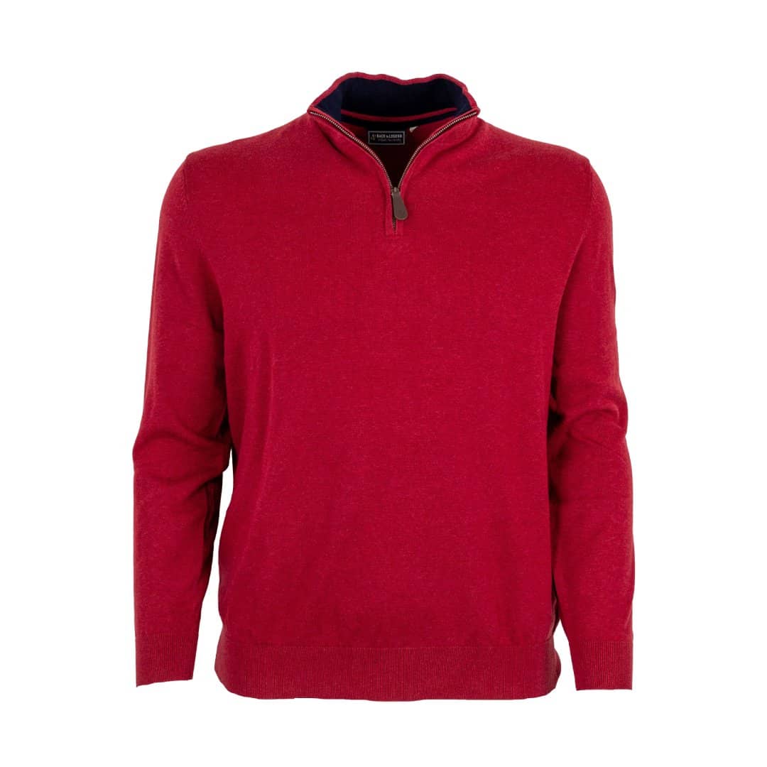 Pull Homme rouge cranberry col camionneur