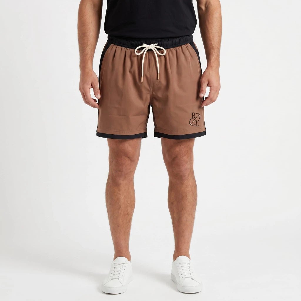 Short de bain BACK TO LEGEND bicolore marron/noir pour homme