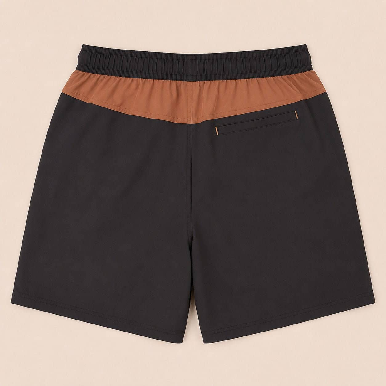 Short de bain BACK TO LEGEND bicolore marron/noir pour homme (vêtement à plat de dos)