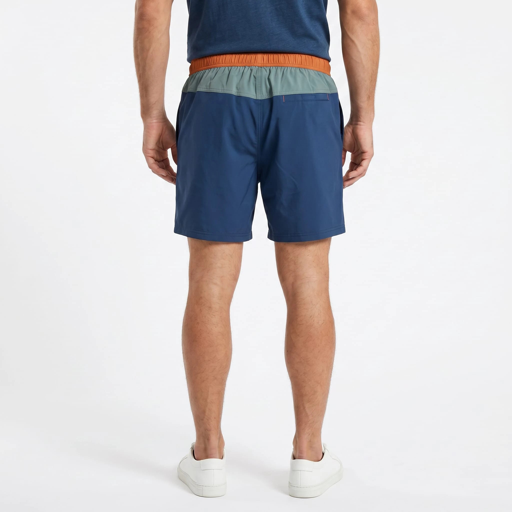 Short de bain BACK TO LEGEND tricolore turquoise/bleu/orange pour homme