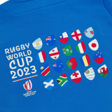 Sweat à capuche bleu & drapeaux RWC France 2023 (Logo et drapeaux dans le dos)