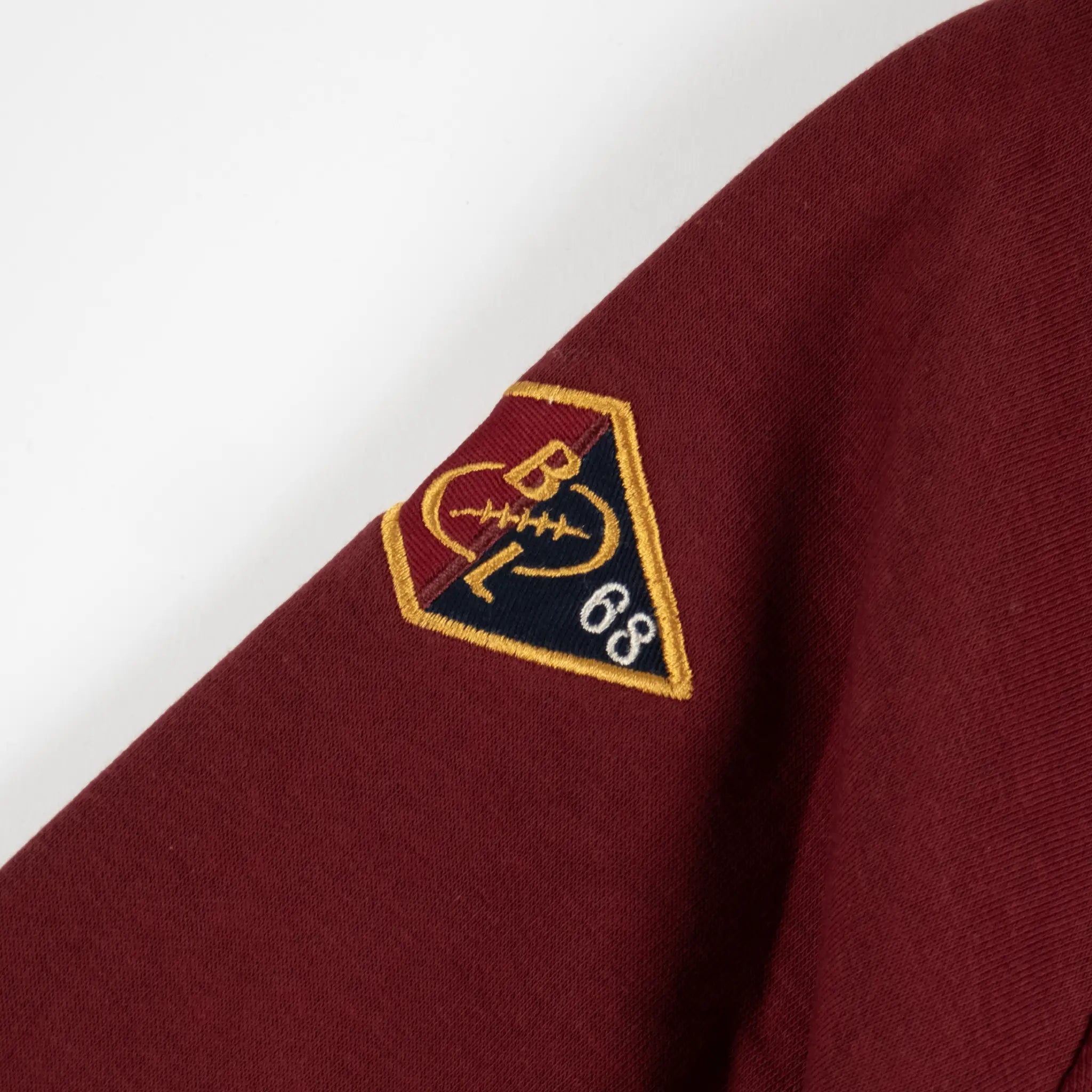 Sweat à capuche bordeaux full zip pour homme BACK TO LEGEND (zoom badge brodé)