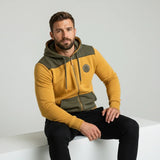 Sweat à capuche jaune full zip pour homme BACK to LEGEND