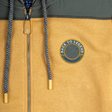 Sweat à capuche jaune full zip pour homme BACK to LEGEND (zoom poitrine)