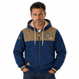Sweat a capuche bicolore zippé doublé polaire BACK TO LEGEND