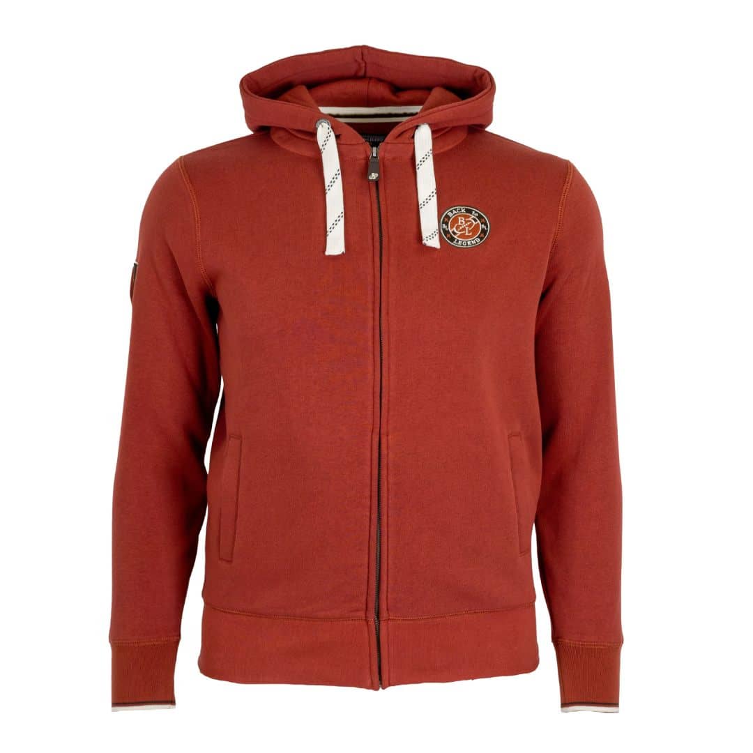 Sweat à capuche zippé rouge