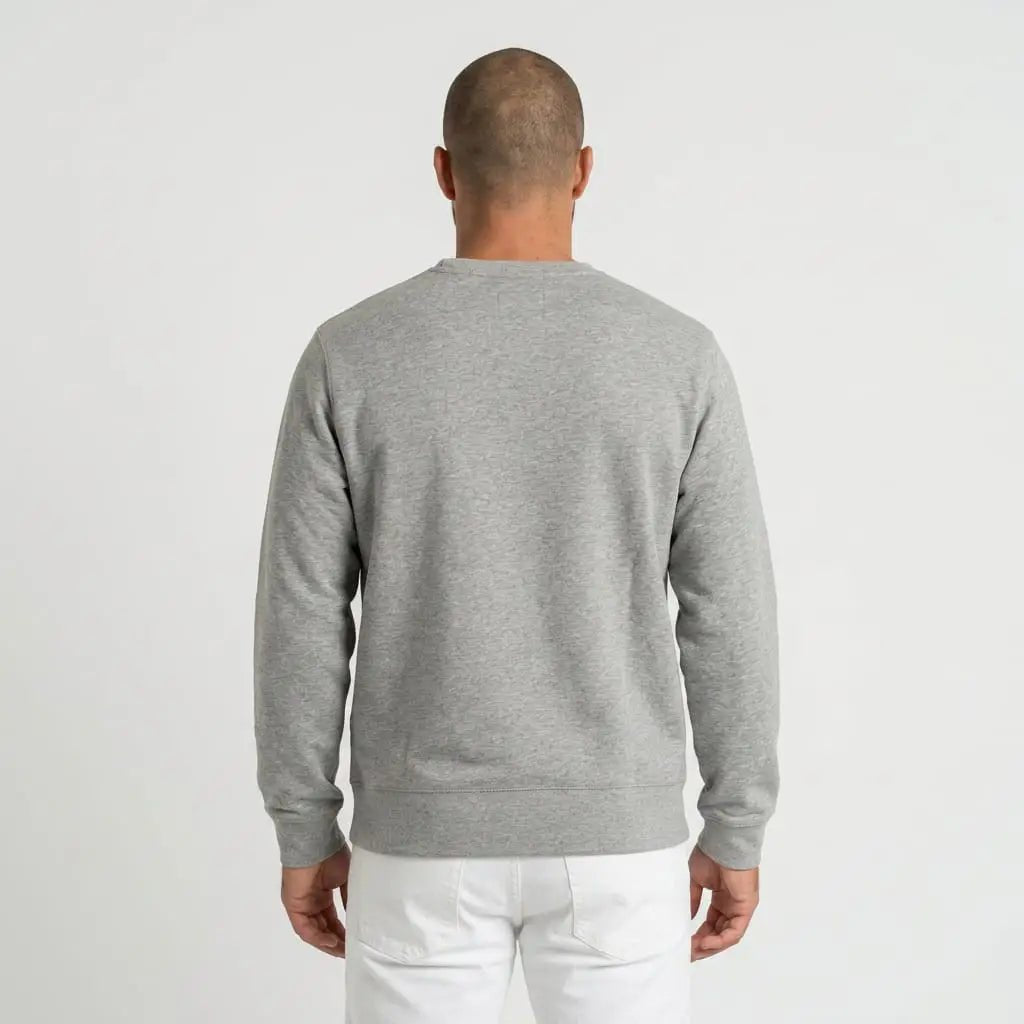 Sweat homme col rond gris chiné BACK TO LEGEND