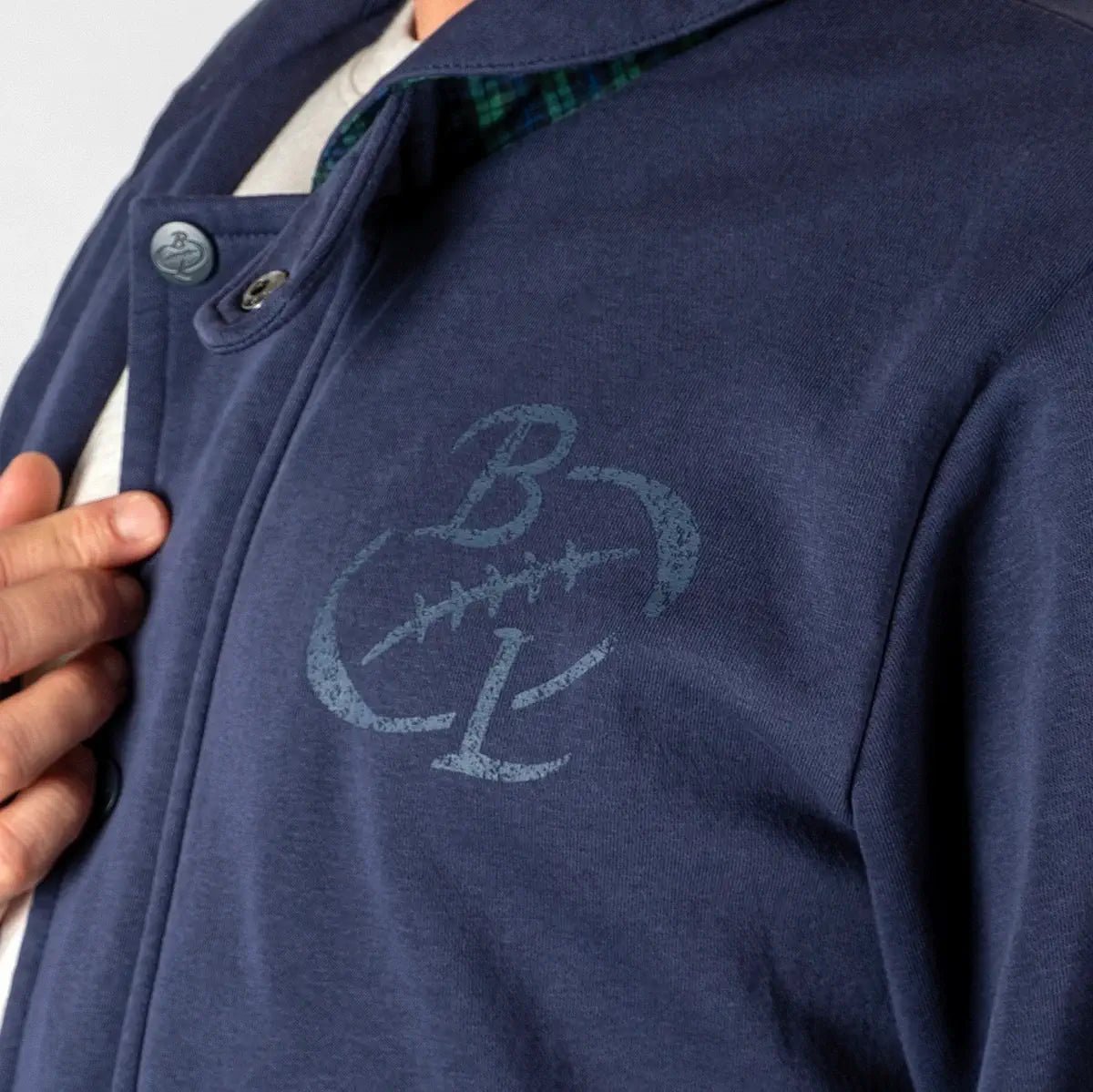 Sweat à poches zippé bleu marine pour Homme BACK to LEGEND (zoom poitrine)